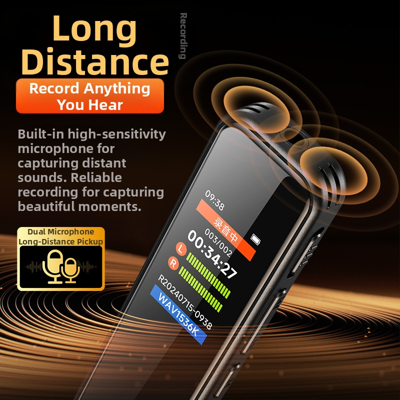 Prenosný diktafón s HD redukciou šumu pre právnikov, 10 hodín záznamu