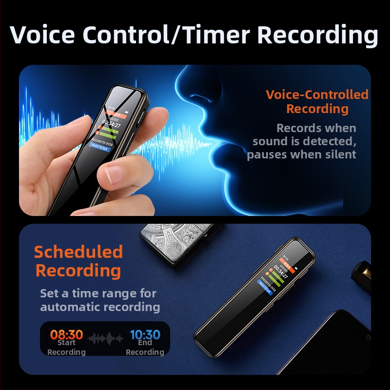 Prenosný diktafón s HD redukciou šumu pre právnikov, 10 hodín záznamu