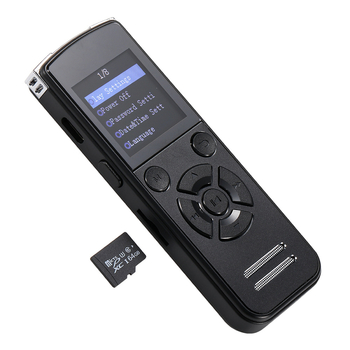 Digitálny záznamník hlasu s jedným klikom nahrávania a MP3 prehrávač ( WAV, 4500 minút nahrávania, TF karta, USB 2.0)