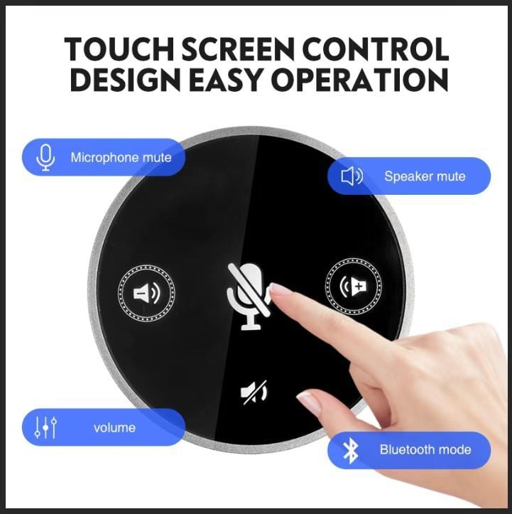 Omnidirekcijski mikrofon za videokonferencije s USB-om za PC/Laptop, Bluetooth 5.0, 60 Hz–15 kHz, SNR ≥60 dB