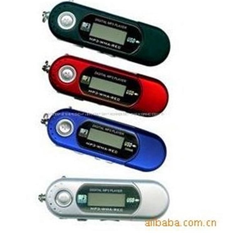 MP3 плеър с USB 2.0, 1,2-инчов монохромен екран, вградена памет, FM радио и запис