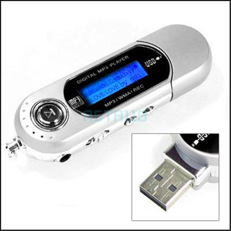 MP3 плеър с USB 2.0, 1,2-инчов монохромен екран, вградена памет, FM радио и запис