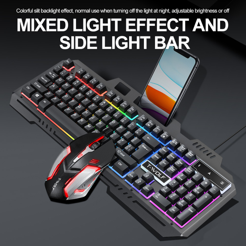 TF600 Gaming set tipkovnice i miša s USB kabelom, pozadinsko osvjetljenje, DPI 800-1600, ergonomski dizajn, kabel duljine 1,3 m