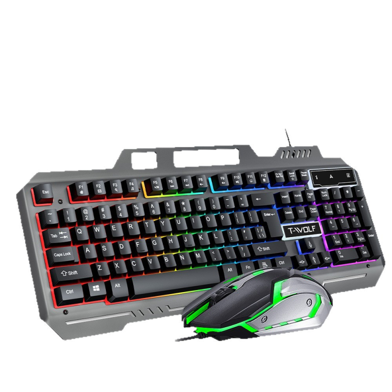 TF600 Gaming set tipkovnice i miša s USB kabelom, pozadinsko osvjetljenje, DPI 800-1600, ergonomski dizajn, kabel duljine 1,3 m
