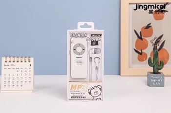 Player MP3 JM452 cu suport pentru card SD, USB 2.0, baterie cu litiu, fără afișaj, greutate 100 g