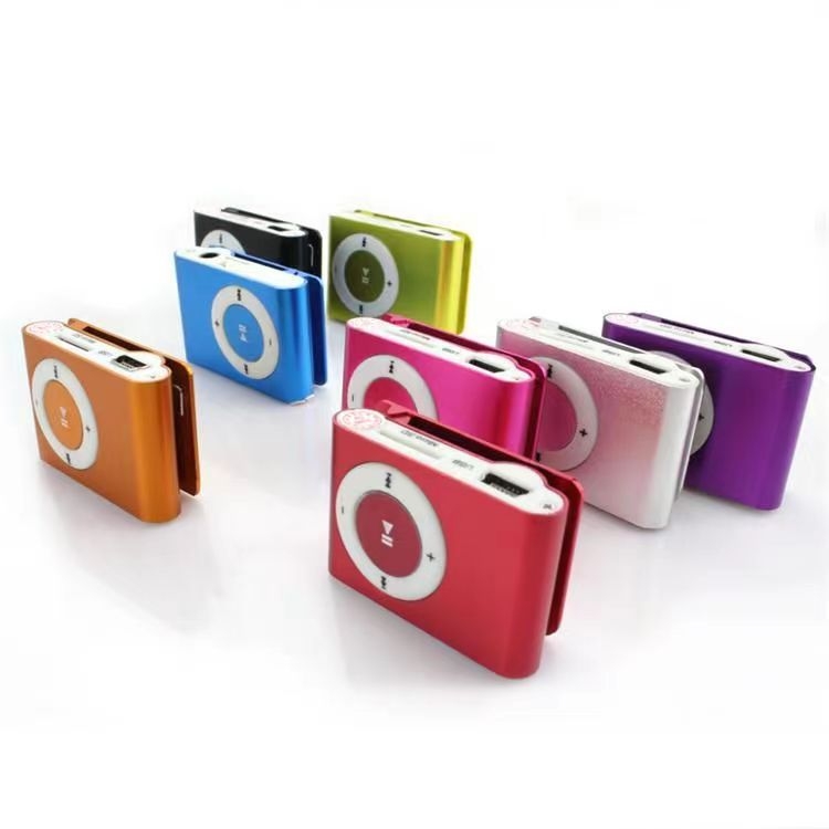 MP3 player cu clips, fără afișaj, USB 2.0, jack 3,5 mm, suport card TF, baterie de 110 mAh