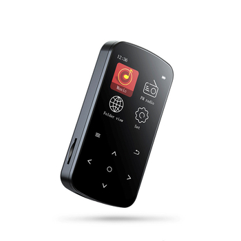 MP3 клип музикален плеър с Bluetooth, сензорен екран и бутонно управление, TF карта поддръжка, MP3/WAV формати, FM радио