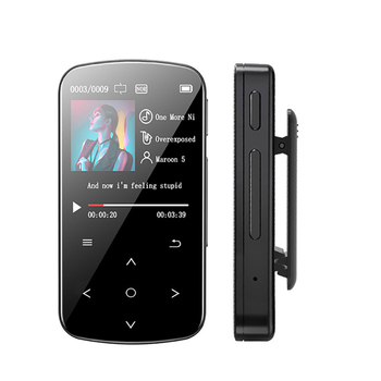 MP3 клип музикален плеър с Bluetooth, сензорен екран и бутонно управление, TF карта поддръжка, MP3/WAV формати, FM радио