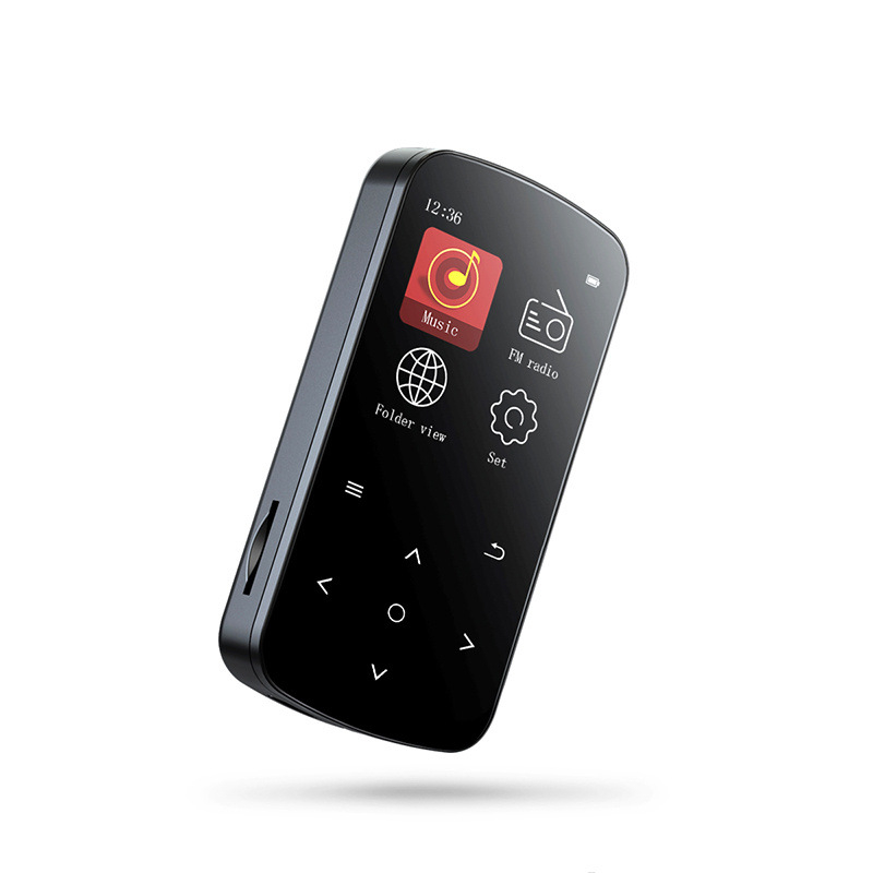 MP3 клип музикален плеър с Bluetooth, сензорен екран и бутонно управление, TF карта поддръжка, MP3/WAV формати, FM радио