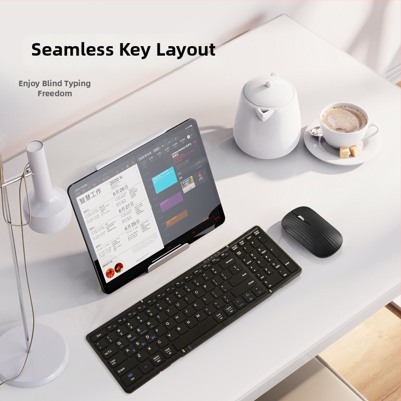 Belaidės klaviatūros ir pelės komplektas, Bluetooth, suderintas su keliomis sistemomis, skirtas telefonams, planšetėms ir nešiojamiesiems kompiuteriams, modelis B099.