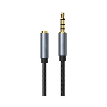EDELINK AUX001 Produžni kabel za slušalice 3,5 mm, muški–ženski, zlatni konektori, najlonsko opletenje, za PC audio s mikrofonom
