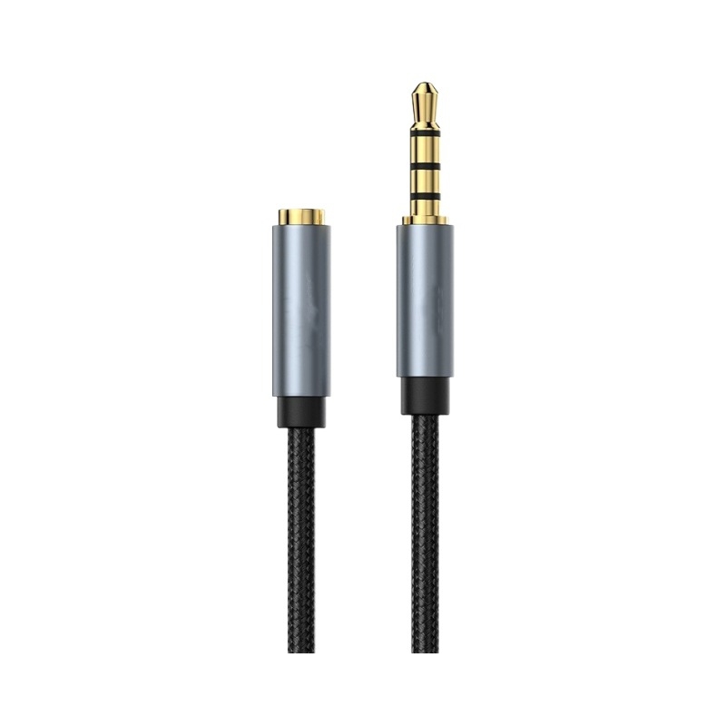 EDELINK AUX001 Produžni kabel za slušalice 3,5 mm, muški–ženski, zlatni konektori, najlonsko opletenje, za PC audio s mikrofonom