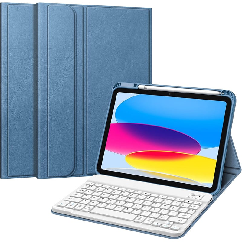 iPad aizsarg vāciņš ar integrētu klaviatūras un peles komplektu, akrila materiāls, ādas stila budistu dizains, saderīgs ar Apple iPad Magic Keyboard, miega funkcija atbalstīta