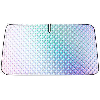 Αυτοκινητικό σκίαστρο για μπροστινό παρμπρίζ, διαμαντωμένο πλέγμα λέιζερ, αναδιπλούμενο αλουμινένιο φιλμ, εγκατάσταση με snap-in, γενική εφαρμογή, δυνατότητα εκτύπωσης λογότυπου