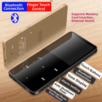 Bluetooth MP3 плеър с 1.8-инчов цветен тъчскрийн, USB 3.0, поддръжка на TF карта, 400 mAh батерия, до 30 часа възпроизвеждане
