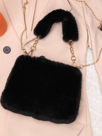 Plüss crossbody táska, vízszintes négyzet alakú, cipzár, telefon- és dokumentum zsebek, városi stílus