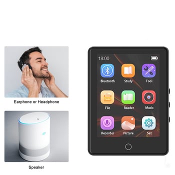 MP3 prehrávač s 2,8-palcovým farebným dotykovým displejom, podpora TF karty, Bluetooth a čítanie elektronických kníh