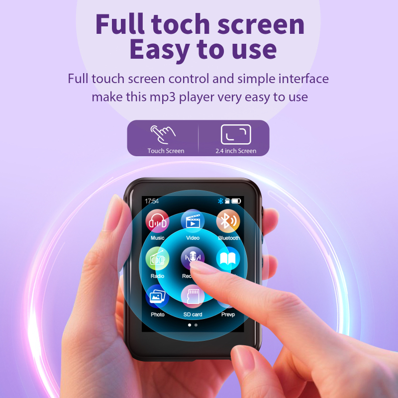 MP4 плеър с USB 2.0, сензорно управление, TF карта, поддръжка на MP3/WMA/OGG/FLAC и AMV видеа