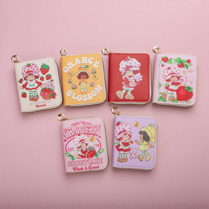 Novčanik za novčiće s motivom Strawberry Girl u anime stilu, za djevojčice, PU vanjski dio, podstava od sintetičke kože, vodootporan i lagan