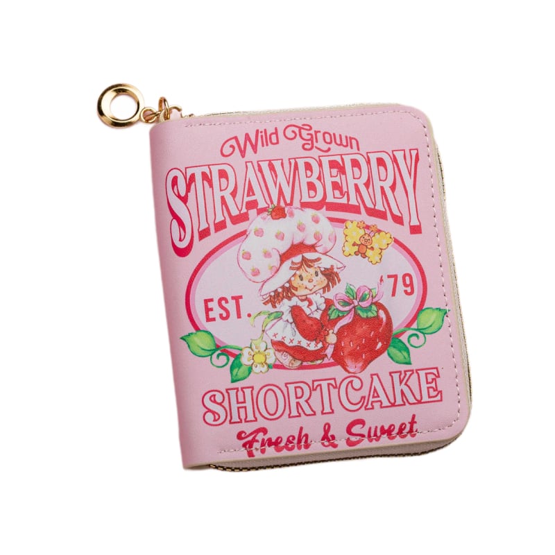 Novčanik za novčiće s motivom Strawberry Girl u anime stilu, za djevojčice, PU vanjski dio, podstava od sintetičke kože, vodootporan i lagan