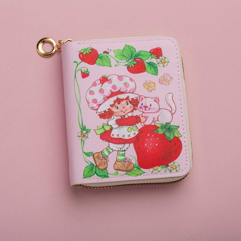 Novčanik za novčiće s motivom Strawberry Girl u anime stilu, za djevojčice, PU vanjski dio, podstava od sintetičke kože, vodootporan i lagan