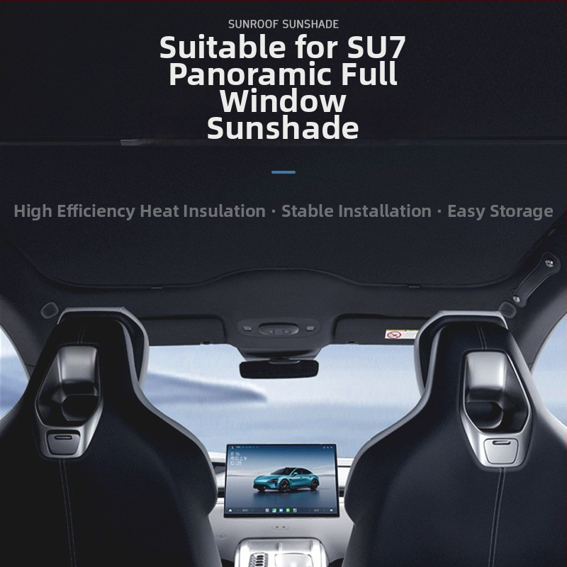 Slnečná clona do auta pre Xiaomi SU7 – materiál ľadovo krištáľový, snap-in montáž, strešná časť