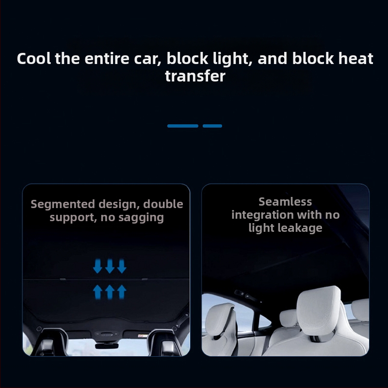 Slnečná clona do auta pre Xiaomi SU7 – materiál ľadovo krištáľový, snap-in montáž, strešná časť