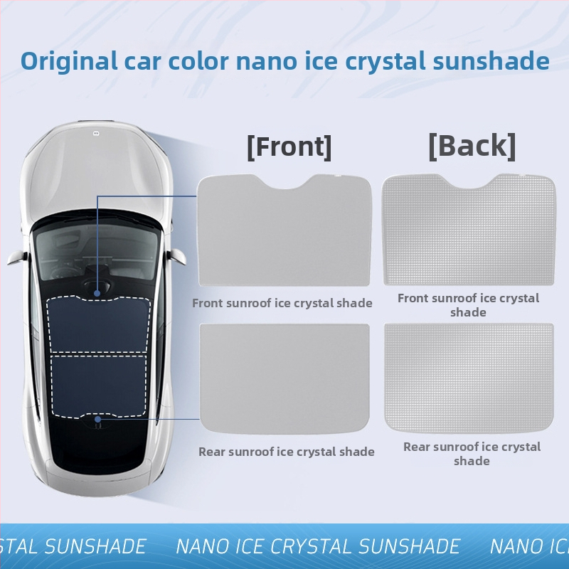 Slnečná clona do auta pre Xiaomi SU7 – materiál ľadovo krištáľový, snap-in montáž, strešná časť
