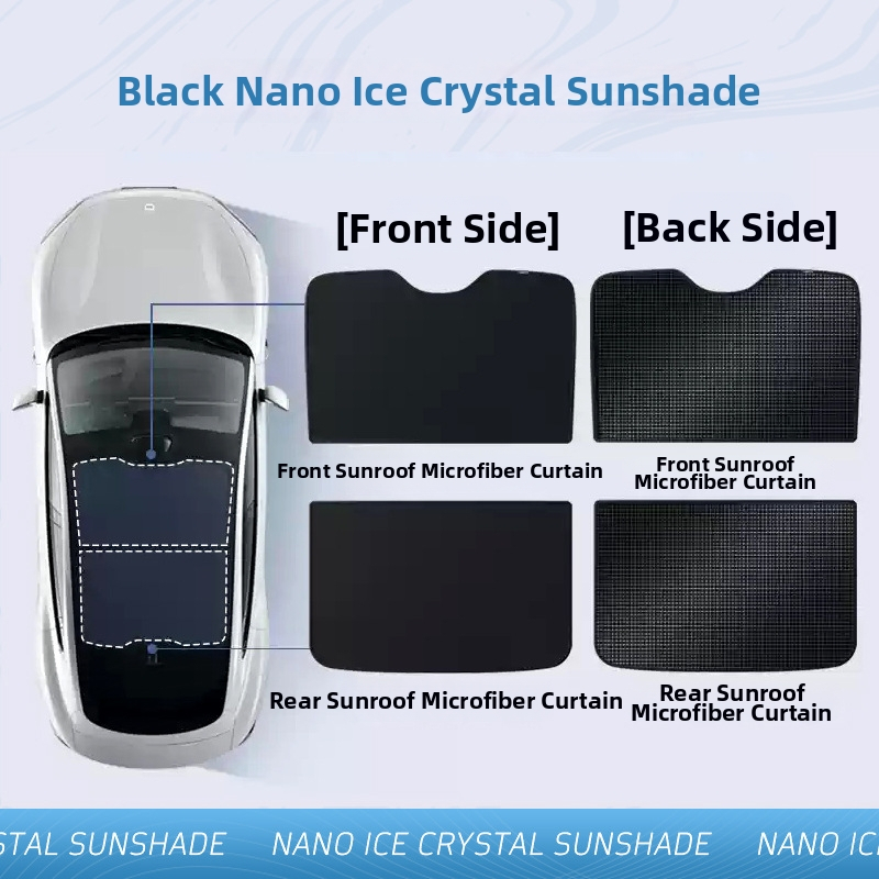 Slnečná clona do auta pre Xiaomi SU7 – materiál ľadovo krištáľový, snap-in montáž, strešná časť