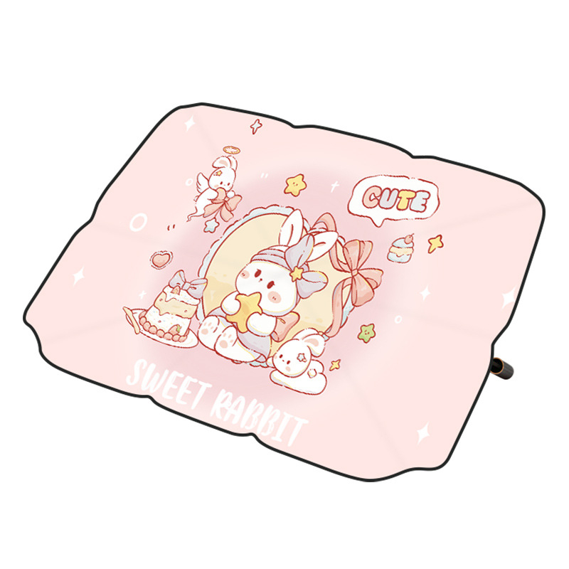 Slnečník do auta na predné sklo s teleskopickou inštaláciou, univerzálna kompatibilita, medvedí vzor v kreslenom štýle, tlač loga možná