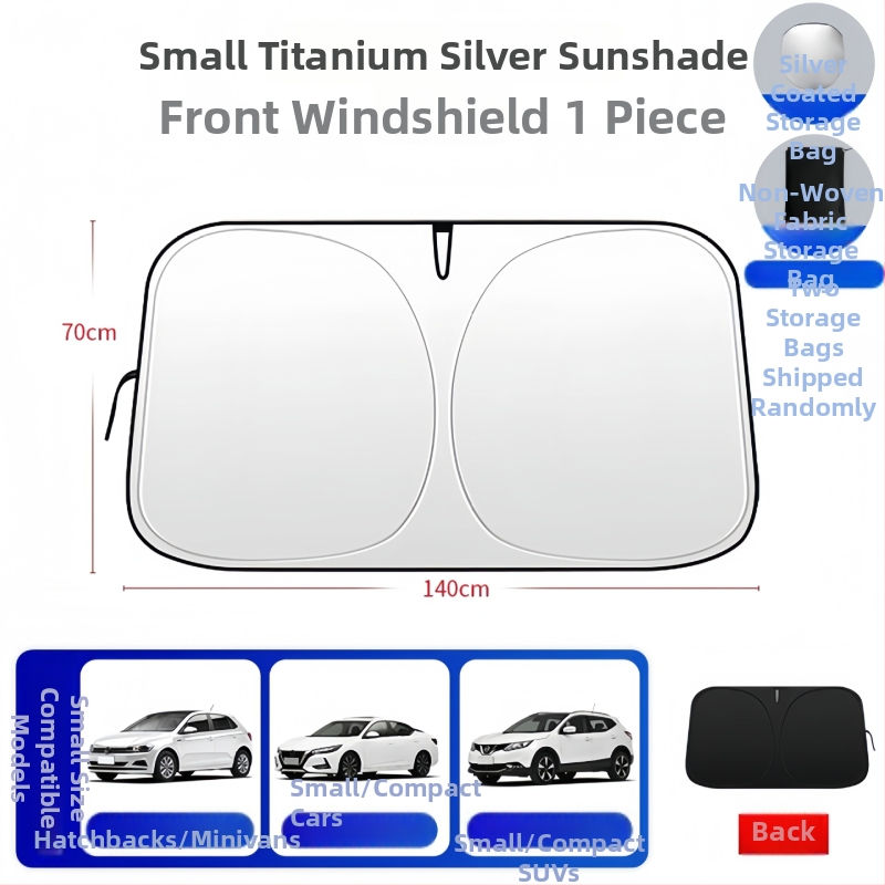 Slnečná clona pre predné sklo auta – titanová tkanina, zapínanie na klip, univerzálny model, jednoduchý štýl, geometrický vzor