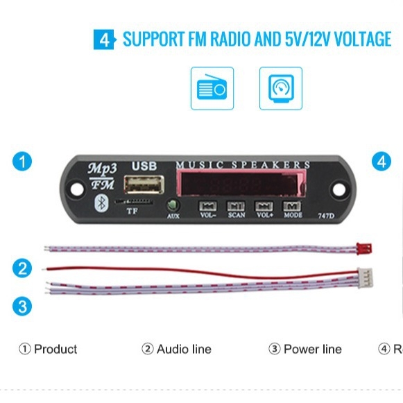 CXC M515 MP3 dekodér pre automobilový zvukový systém s FM rádiom, diaľkovým ovládaním a čítačkou kariet • Model: M515 • Značka: CXC