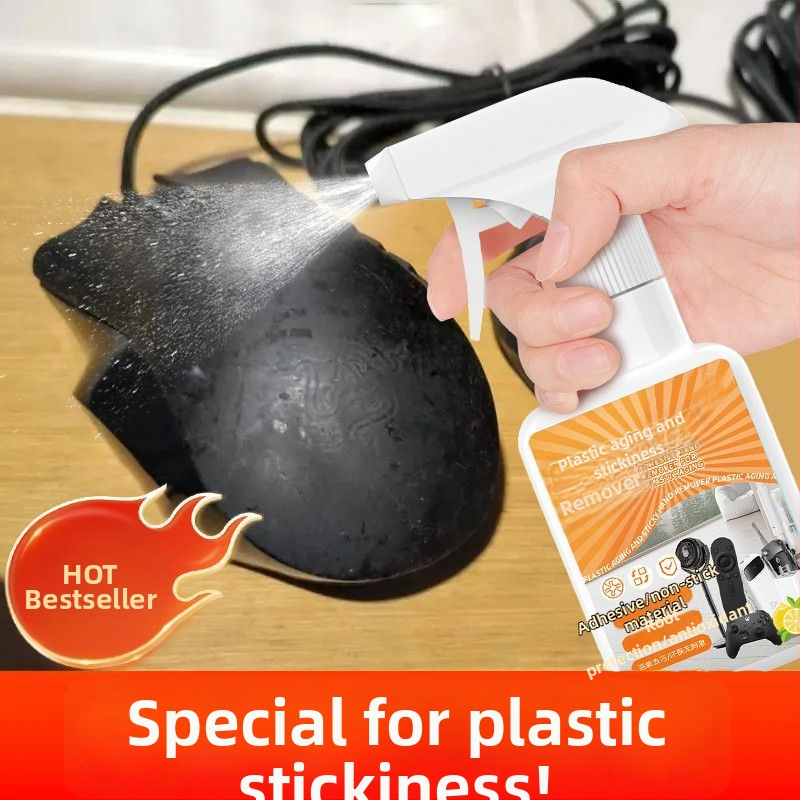 Daugiafunkcinė valymo priemonė plastiko ir gumos paviršiams — pašalina klijus ir dėmės; tinka skėtį laikikliams, pelės ir klaviatūros rankenėlėms.