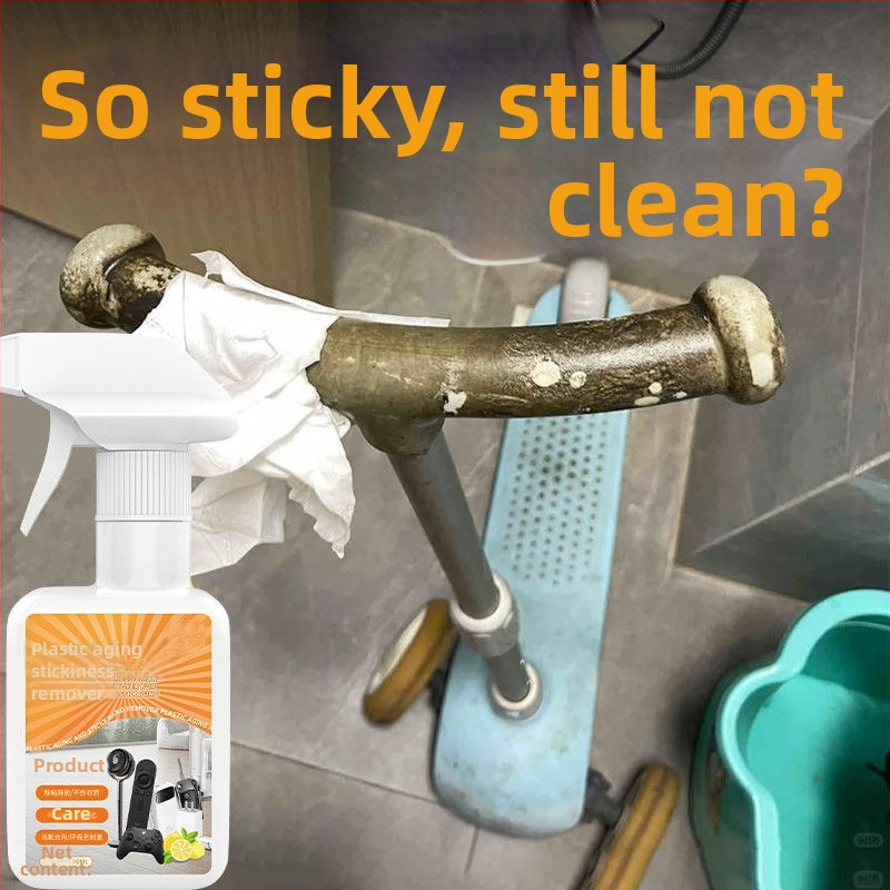 Mitmeotstarbeline puhastusvahend plast- ja kummipindade jaoks — eemaldab liimi ja plekid; sobib vihmavarju käepideme, hiire ja klaviatuuri käepidemete jaoks.