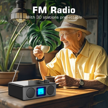 PM24 Pārnēsājams CD atskaņotājs ar MP3 un FM radio 87.5–108 MHz, RCA izeja