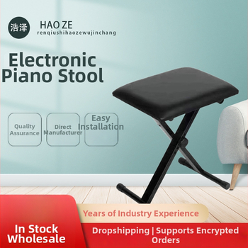 Music Companion Sklopná stolička pre rack elektronického orgánu — kovovo-kožená konštrukcia, model Folding Chair