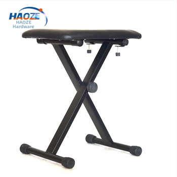 Music Companion Sklopná stolička pre rack elektronického orgánu — kovovo-kožená konštrukcia, model Folding Chair