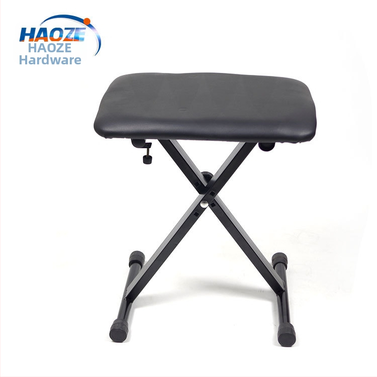 Music Companion Sklopná stolička pre rack elektronického orgánu — kovovo-kožená konštrukcia, model Folding Chair