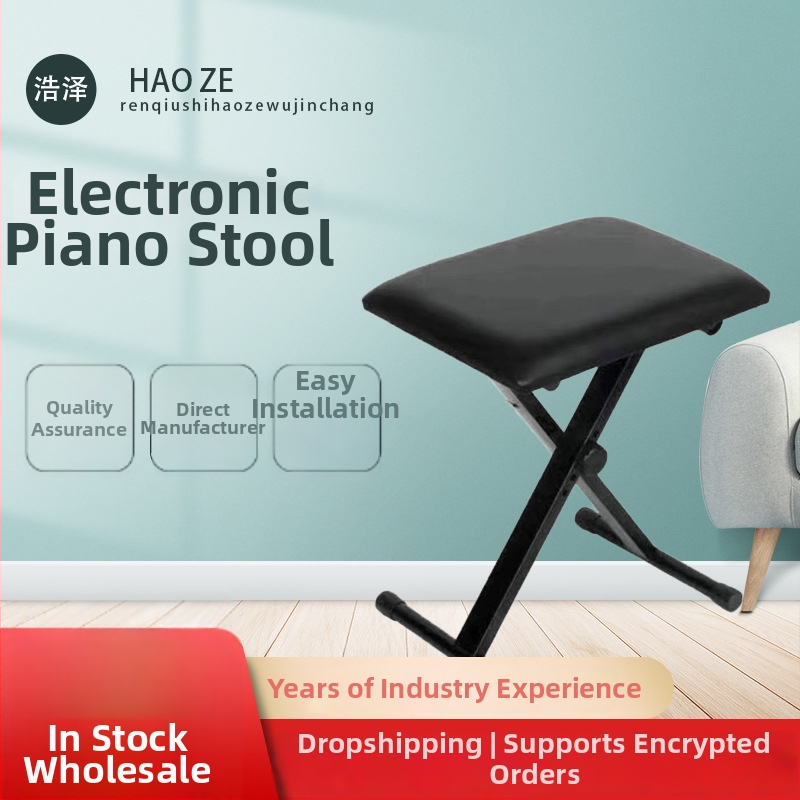 Music Companion Sklopná stolička pre rack elektronického orgánu — kovovo-kožená konštrukcia, model Folding Chair