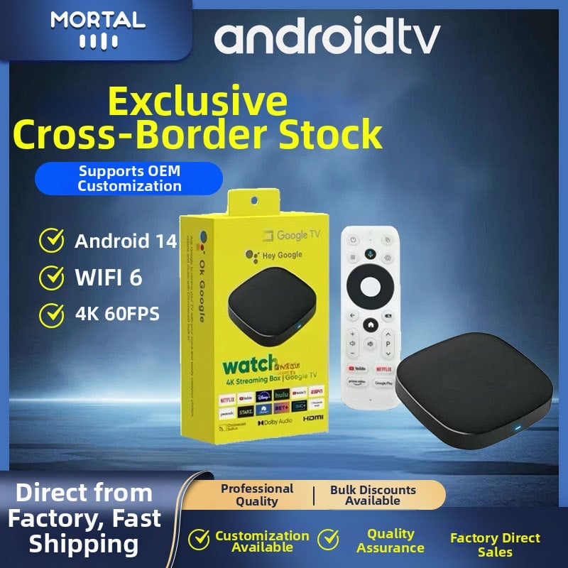 Mortal H313 Android TV Box s dvojpásmovým Wi-Fi, Bluetooth diaľkové ovládanie, Android 14.0, 4K 3840x2160, Quad-core