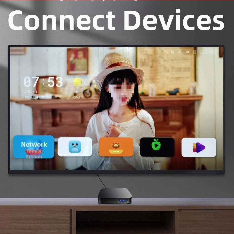 TV Box 4K ar WiFi 5G, Bluetooth tālvadības pults, modelis S905l3 (3840x2160, 128 MB RAM, HDMI/AV/USB/WiFi)