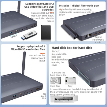 BW-8HFMEDIA 4K HDMI Android multimediálny prehrávač, 8GB RAM, 8GB úložisko, podpora USB kľúča, HDMI distribúcia s 8 portmi