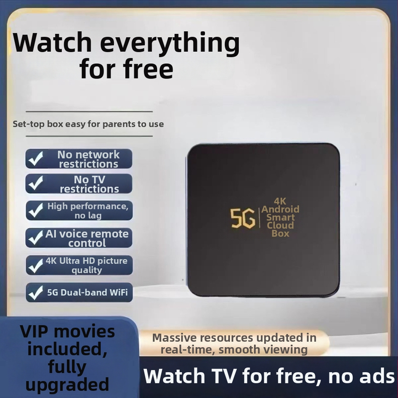 Android TV Box, 4K, osemjadrový HiSilicon, 4GB flash, Android OS