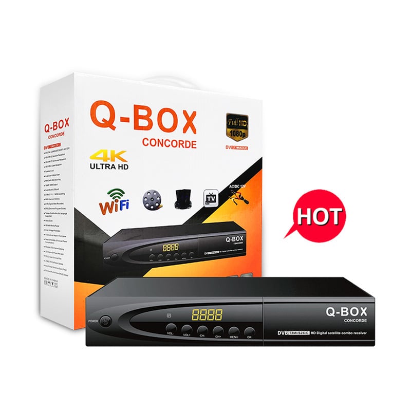 DVB TV 4K Set-top Box | Q-BOX CONCORDE | USB, Wi-Fi, HDMI, AV, TV διεπαφές | 3C πιστοποίηση