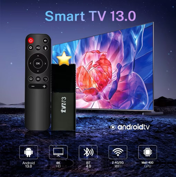 TV Box с Android, Quad-Core A17, 2GB RAM, 16GB ROM, 1080p, Wi‑Fi, USB, HDMI