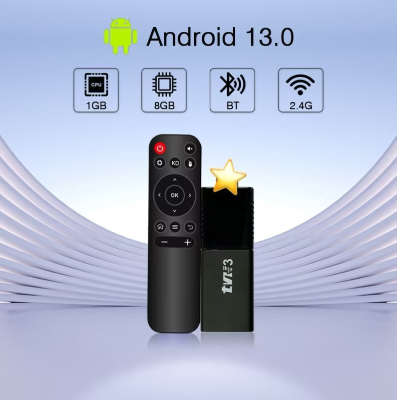 TV Box с Android, Quad-Core A17, 2GB RAM, 16GB ROM, 1080p, Wi‑Fi, USB, HDMI