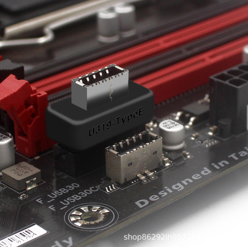 Κάρτα προσαρμογής USB header Type-E: 19/20-pin σε Type-E διεπαφή, ενσωματωμένη θύρα Type-C στο εμπρόσθιο πάνελ