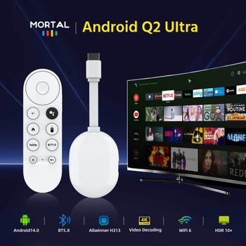 Set-top box Q2 Ultra, Allwinner H313, Android, 1080p, duál-sávos Wi-Fi, hangalapú távirányító