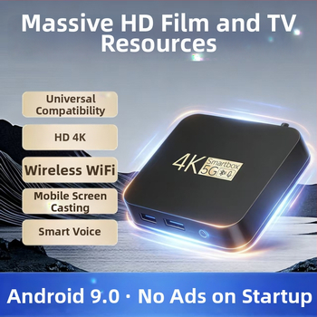 4K set-top box ar WiFi, Android OS, 8GB RAM, 32GB atmiņa, HDMI