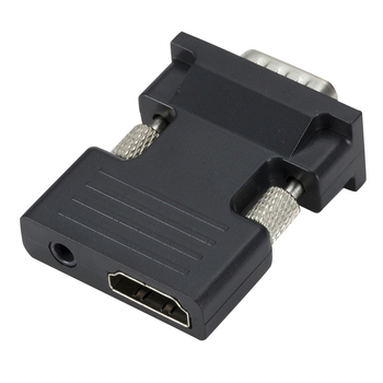 Convertor HDMI către VGA — adaptor HDMI femelă la VGA bărbat, cablu cu nucleu de cupru 5 cm, viteză de transfer 5 Gbps